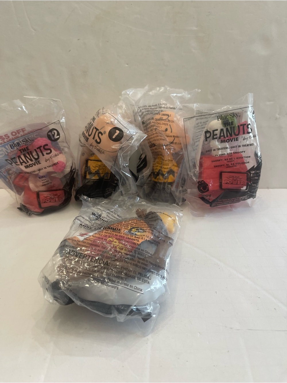 The Peanuts Movie Happy Meal Toy Lot Of  5 (2015)